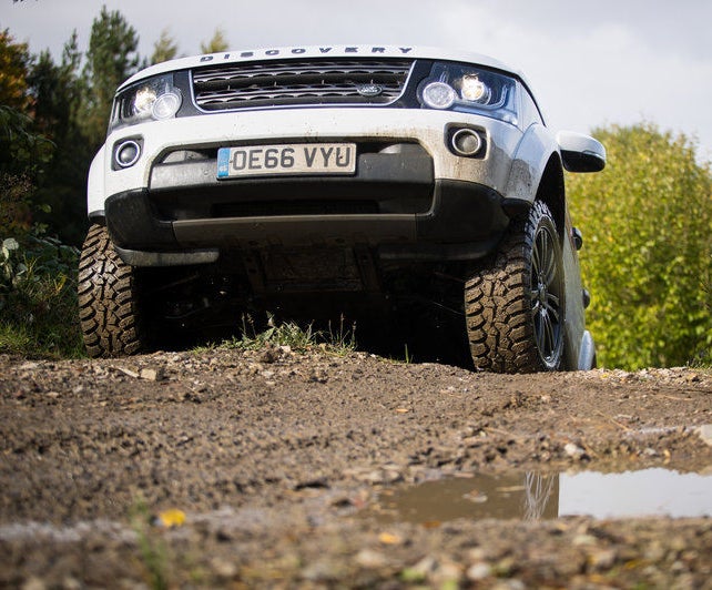 SUV in tough terrain
